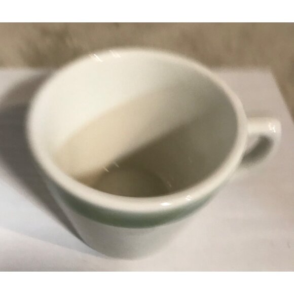 Grindley Duraline Coffee Cups Super Vitrified Green Band Hotelware 11-59 Vintage - Picture 5 of 8